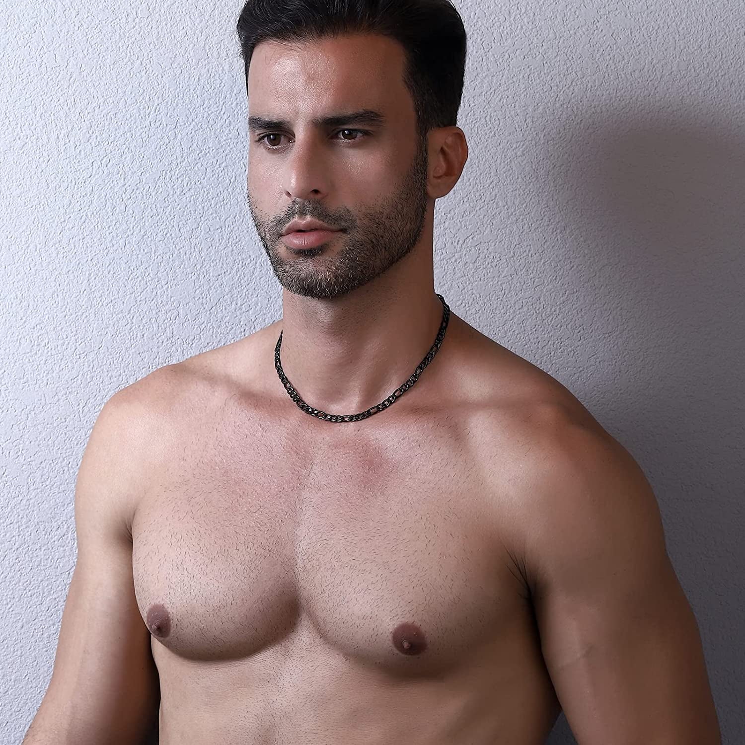 Layered Black Cross Necklaces for Men Boys Stainless Steel Figaro Twist Rope Pendant Chain Set Religious Christian Birthday Valentines Day Jewelry Gifts Him Teen Dad Husband Adults Kids Ideas