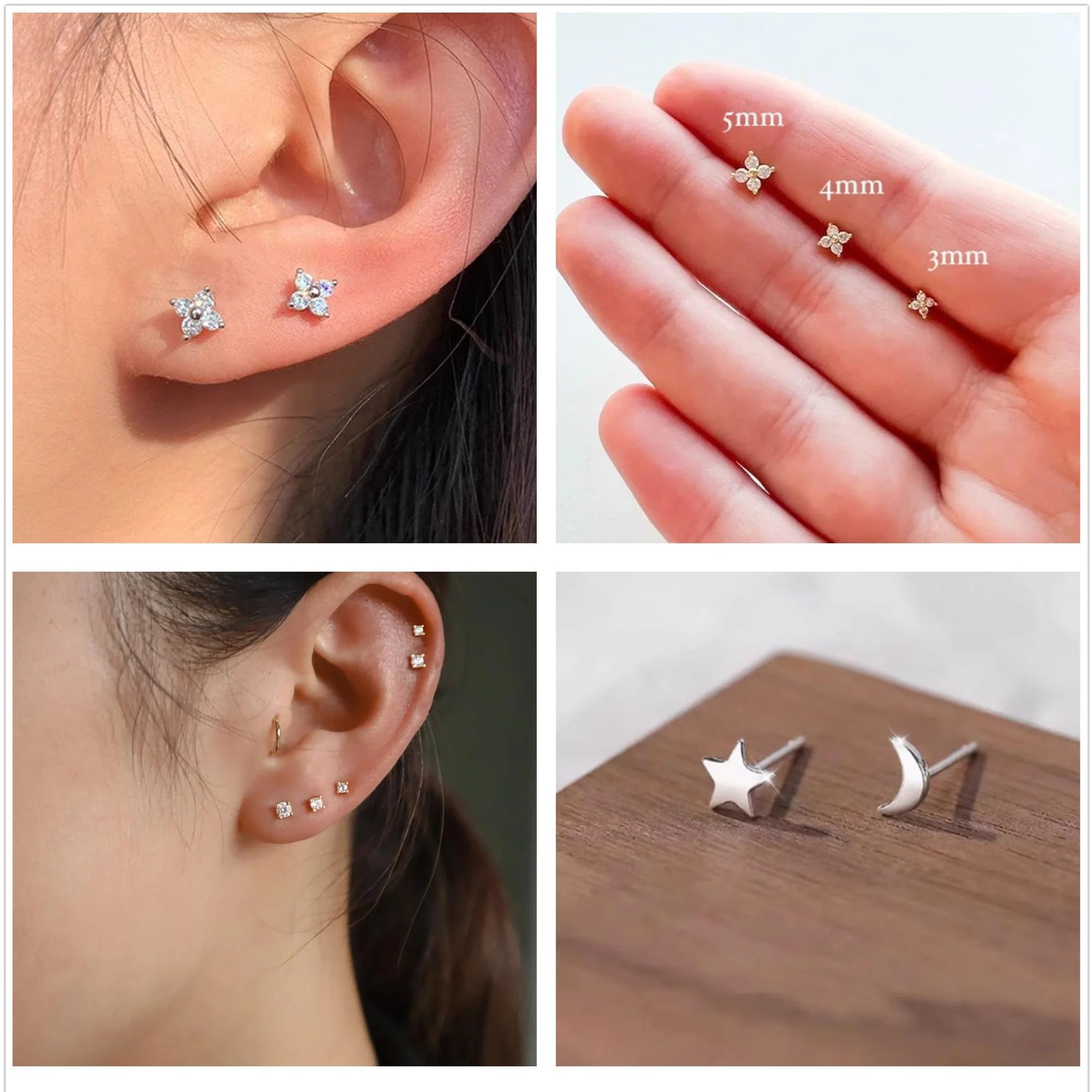 3 Pairs 18K Gold Plated Flower Stud Earrings for Women Hypoallergenic Post Earring Sets Birthday Valentines Day Jewelry Gifts Teen Girlfriend Wife Her Female Tween Daughter Adults Age Ideas