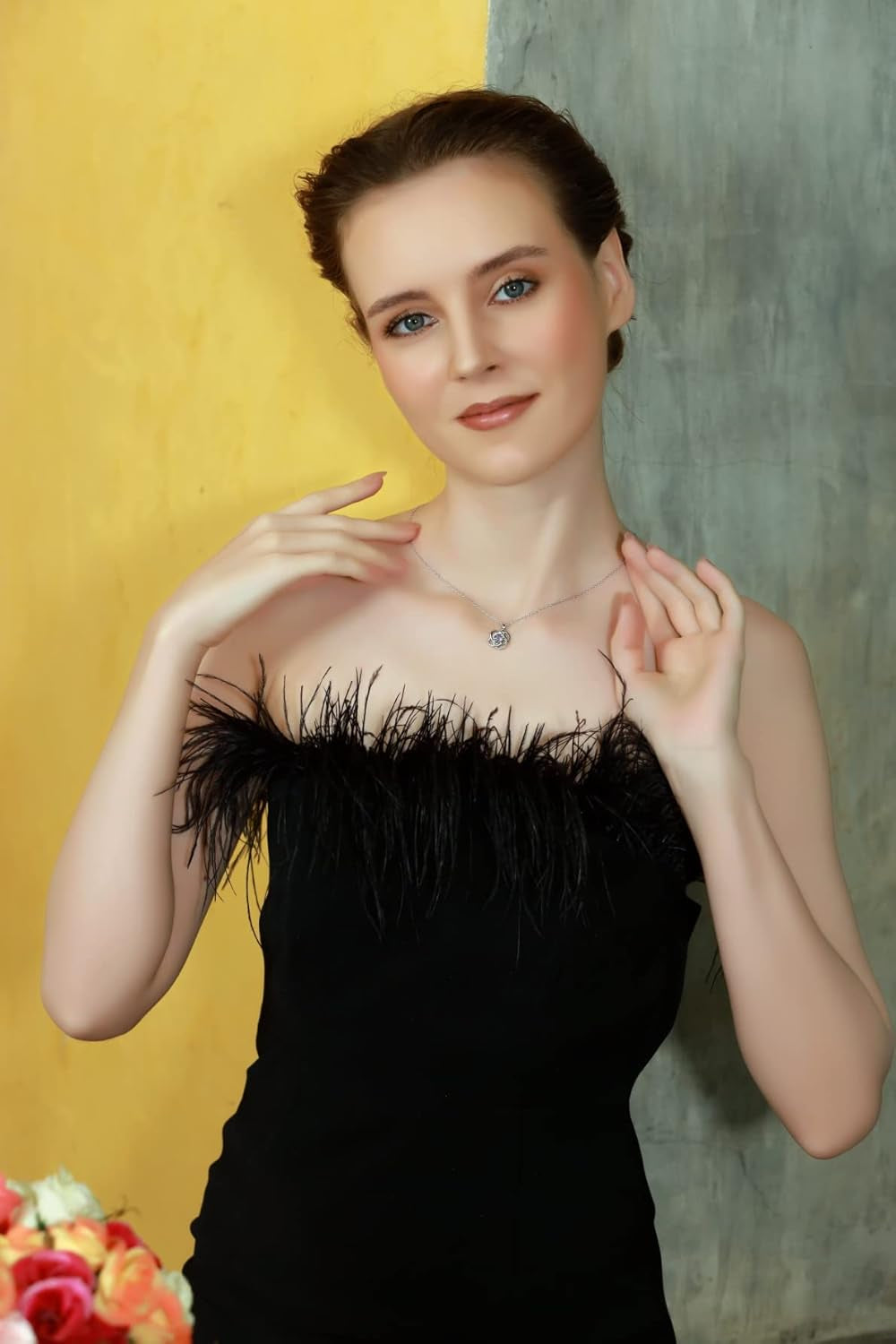 Sterling Silver Love Knot Necklace for Women, Necklace, Genuine or Synthetic Gemstone Birthstone Pendant