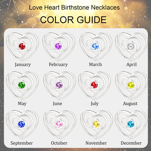 18K White Gold Plated Love Heart Necklaces for Women Girls CZ S925 Sterling Silver January Birthstone Necklace with Red Garnet Birthday Valentines Day Jewelry Gifts Teen Her Adult Kids Ideas