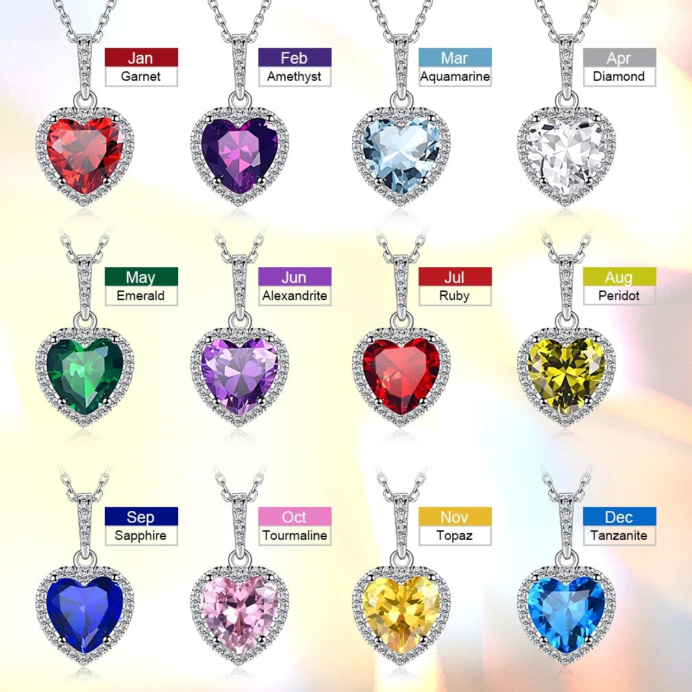 June Birthstone Heart Necklace for Women Sparkling Diamond 925 Sterling Silver Pendant Necklace Birthday Valentine'S Day Jewelry Gift