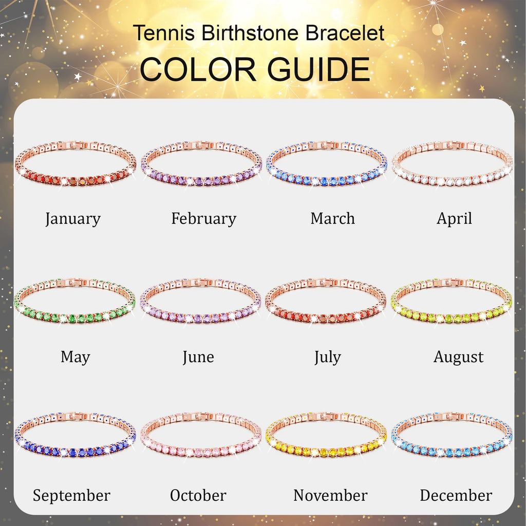 18K Rose Gold Plated Tennis Bracelets for Women Girls CZ February Birthstone Bracelet with Purple Amethyst Birthday Valentines Day Jewelry Gifts Teen Her Girlfriend Mom Adults Kids Age Ideas