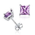 Elegant Women'S 925 Sterling Silver Stud Earrings with Sparkling Zirconia - Hypoallergenic, Screw-Back Design for Everyday & Special Occasions