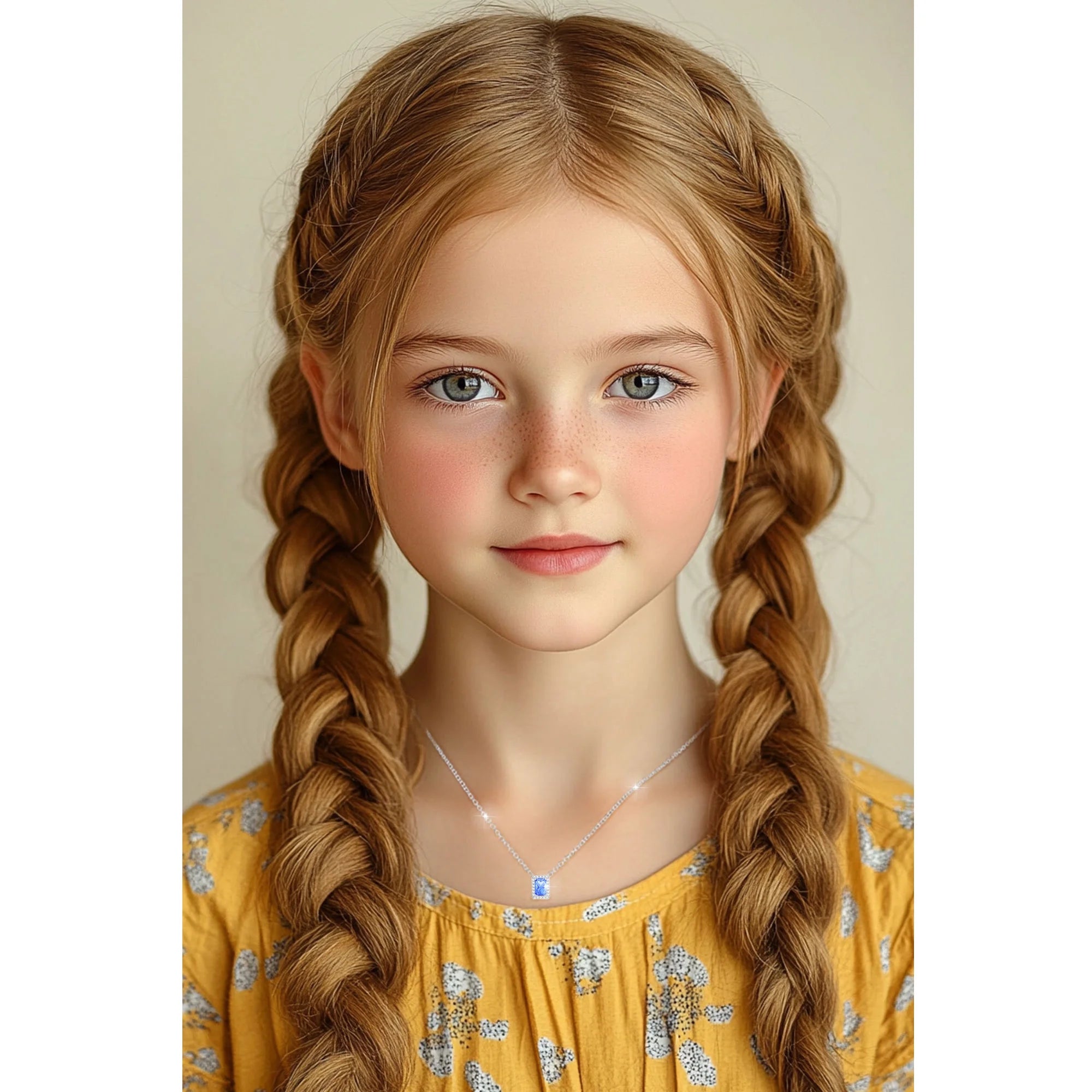 Rectangle Necklaces for Women Girls CZ S925 Sterling Silver March Birthstone Pendant with Blue Aquamarine Birthday Valentines Day Jewelry Gifts Teen Her Mom Adults Wife Girlfriend Kids Ideas