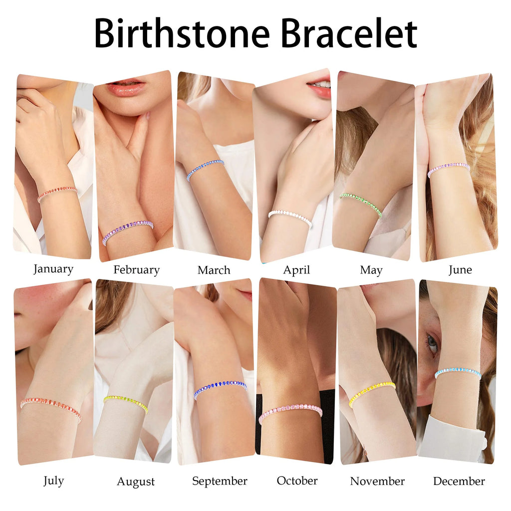 18K Rose Gold Plated Tennis Bracelets for Women Girls CZ February Birthstone Bracelet with Purple Amethyst Birthday Valentines Day Jewelry Gifts Teen Her Girlfriend Mom Adults Kids Age Ideas