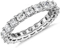 14K Gold Plated Eternity Ring for Women - Square-Cut Cubic Zirconia Rings - Stackable Love Wedding Band