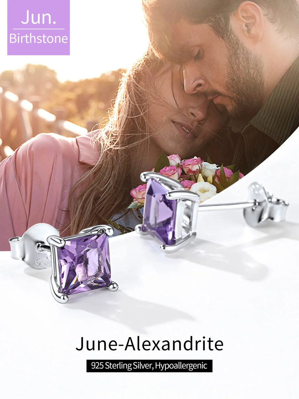 Elegant Women'S 925 Sterling Silver Stud Earrings with Sparkling Zirconia - Hypoallergenic, Screw-Back Design for Everyday & Special Occasions