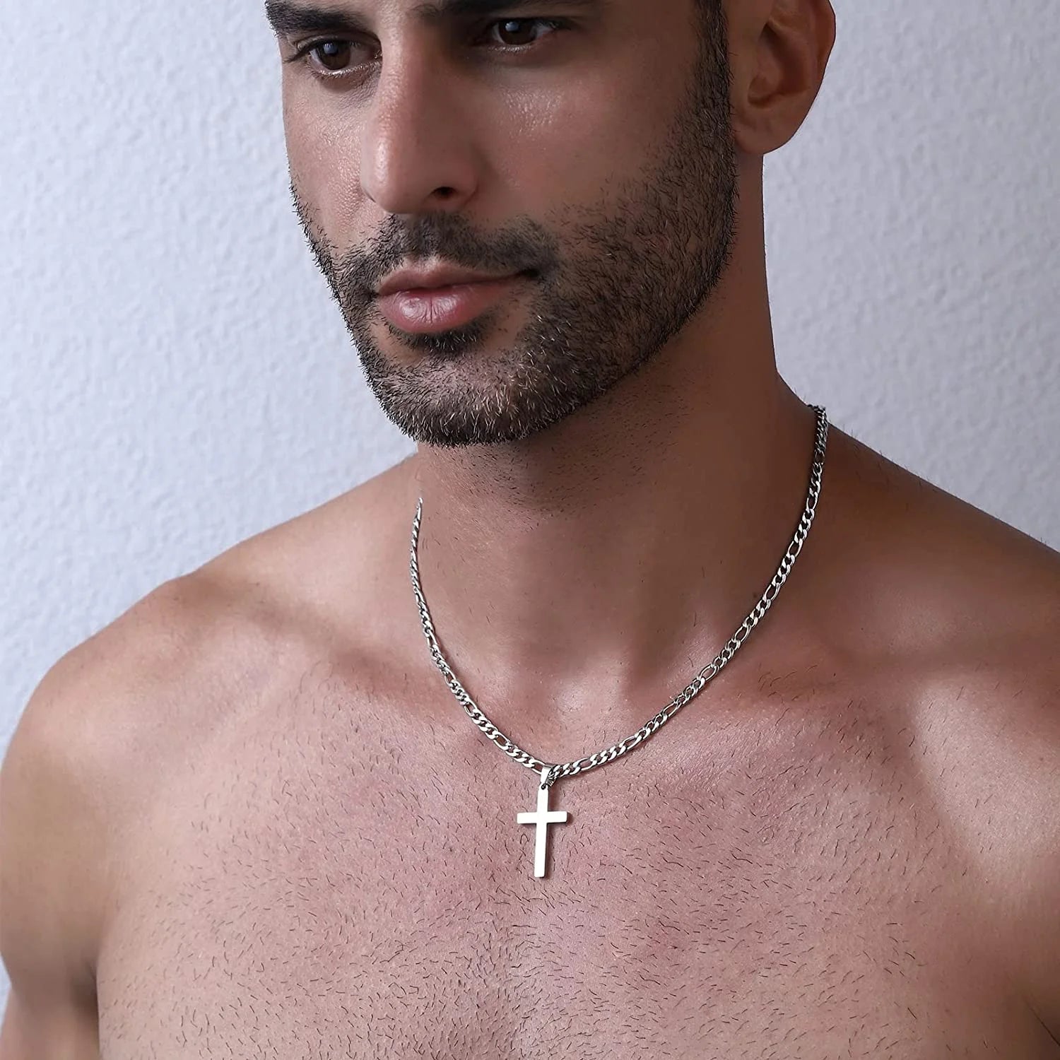 2025 Graduation Gifts for Him Teenages Teen Boyfriend Brother Son Grandson Graduates Silver Cross Necklace Pendant Chain Set Catholic Religious Christian Jewelry Gifts Ideas Age