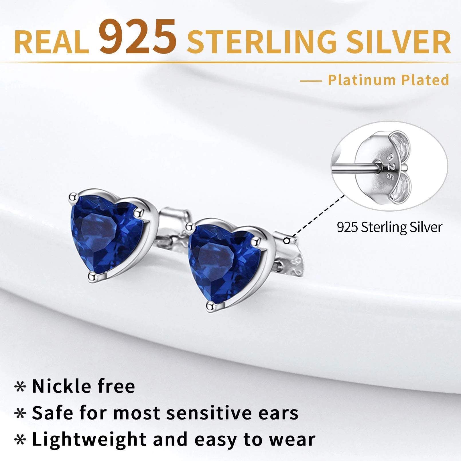 925 Sterling Silver Heart Birthstone Earrings, Synthetic Garnet Studs Cute Gift for Birthday Valentine'S Day, Party & Daily Wear Accessory for Women