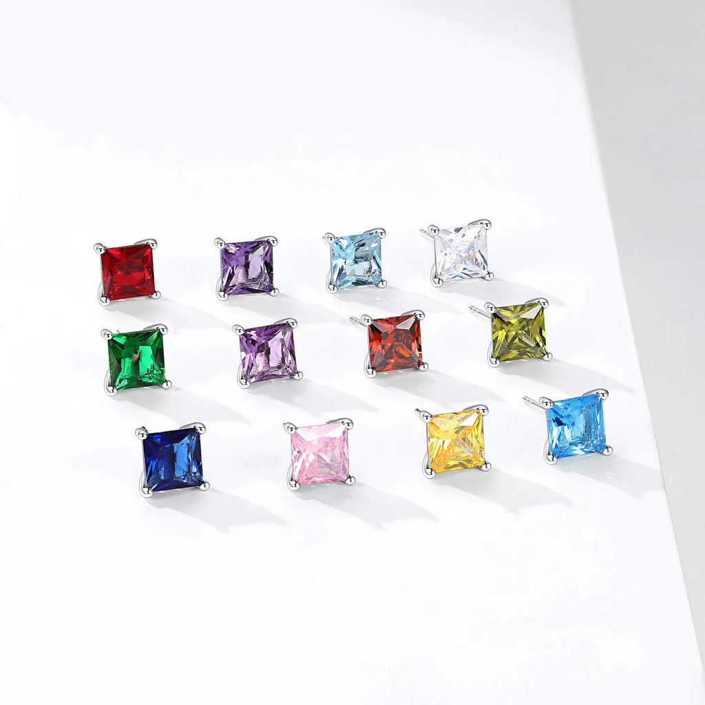 Elegant Women'S 925 Sterling Silver Stud Earrings with Sparkling Zirconia - Hypoallergenic, Screw-Back Design for Everyday & Special Occasions