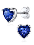 925 Sterling Silver Heart Birthstone Earrings, Synthetic Garnet Studs Cute Gift for Birthday Valentine'S Day, Party & Daily Wear Accessory for Women