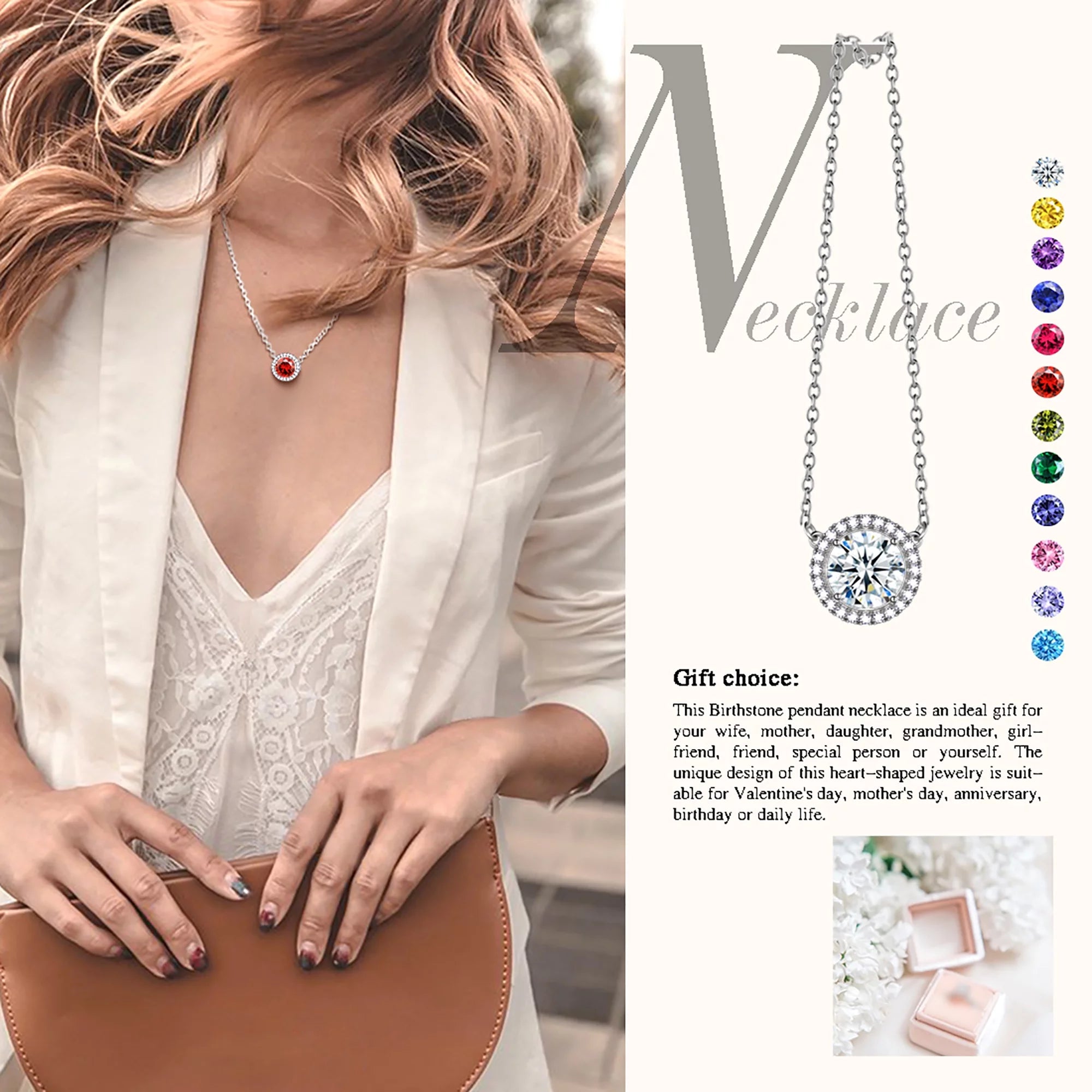 May Birthstone Necklaces Silver Plated round Shape Pendant Green Birthstone Necklace Jewelry Birthday Gifts for Men and Women