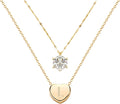 Initial Necklaces Heart Necklace Layered Necklaces for Women Gold Necklaces for Women Letter Necklace L Gold