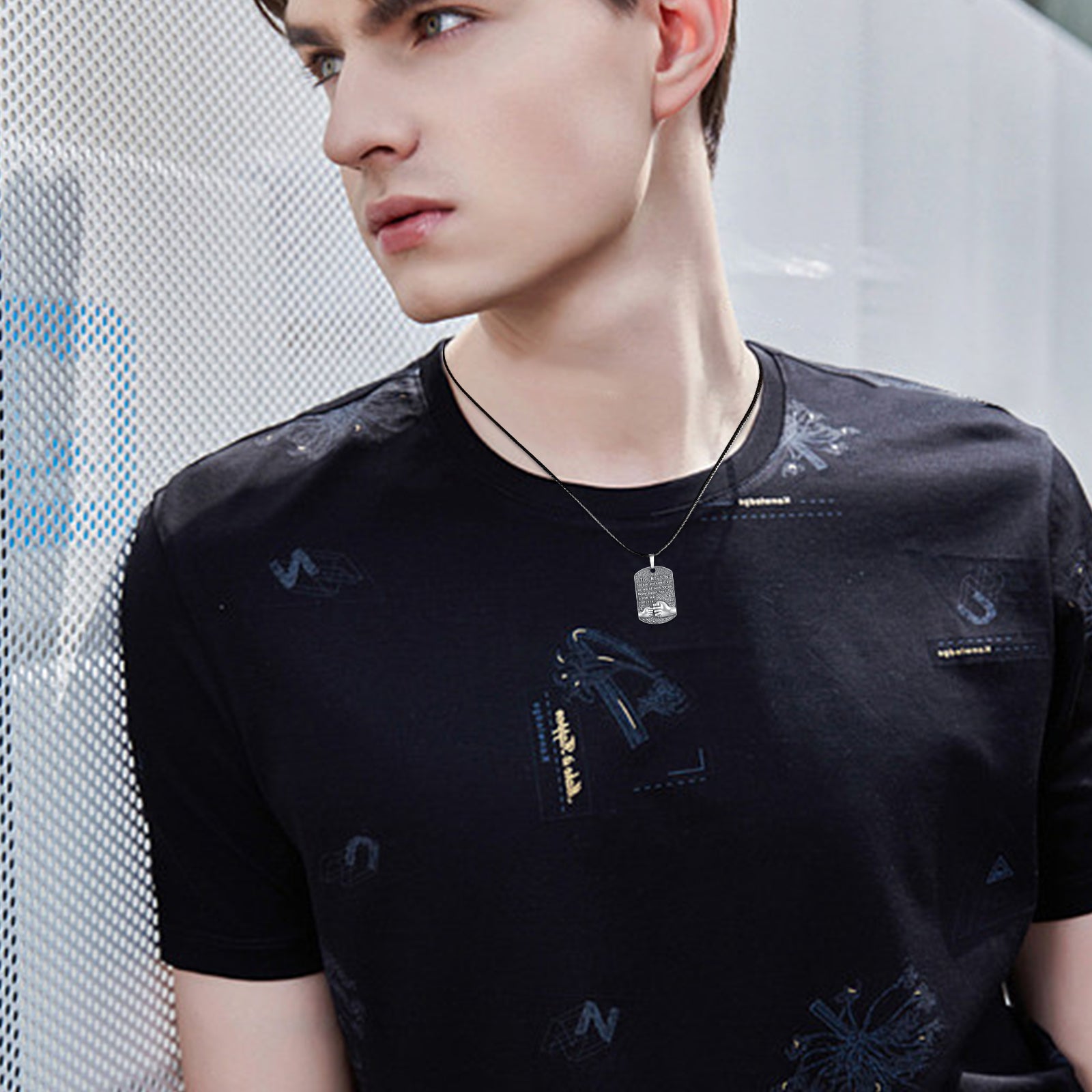 Mens Pendant Necklace 925 Sterling Silver Father'S Love to Son Pendant Necklaces Birthday Xmas Gift Jewelry for Man Dad