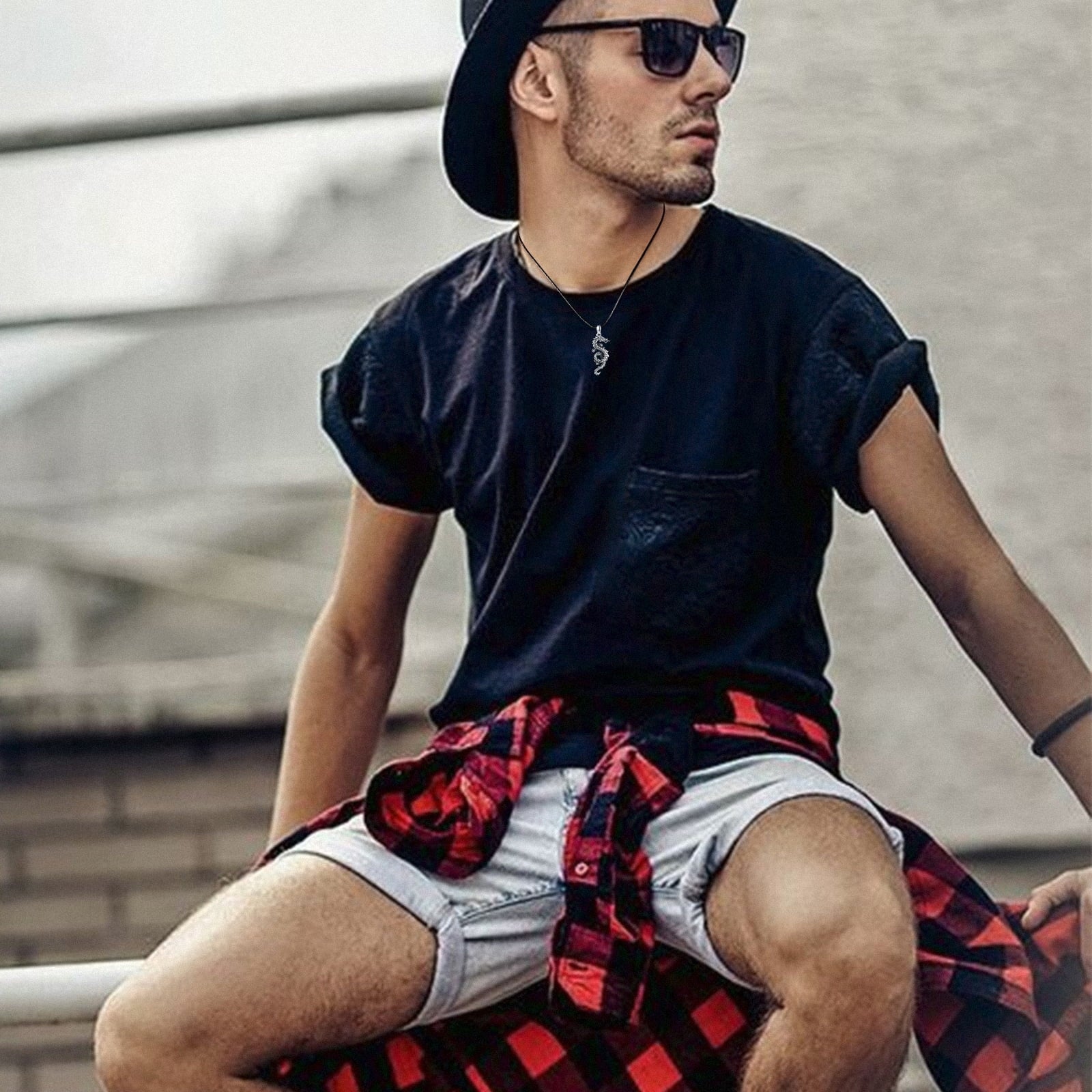 Dragon Necklace for Men 925 Sterling Silver Pendant Necklaces for Son Jewelry Birthday Gift